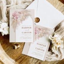 Soft Rosa Beige Boho Pampas Grass Bröllop