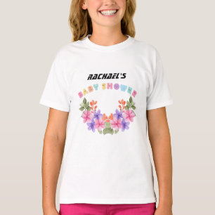 Soft Rosa Blommigt Girl Baby Shower T Shirt