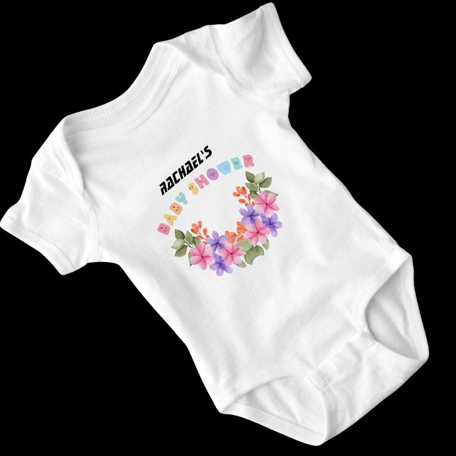 Soft Rosa Blommigt Girl Baby Shower T Shirt (Skapare uppladdad)
