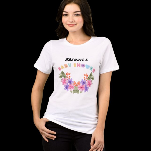Soft Rosa Blommigt Girl Baby Shower T Shirt (Skapare uppladdad)