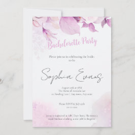 Soft Rosa Boho Blommigt Bröllop Bachelorette Party Inbjudningar