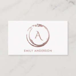 SOFT  ROSA BRUSH MARK CIRCLE LOGOTYP MONOGRAM VISITKORT