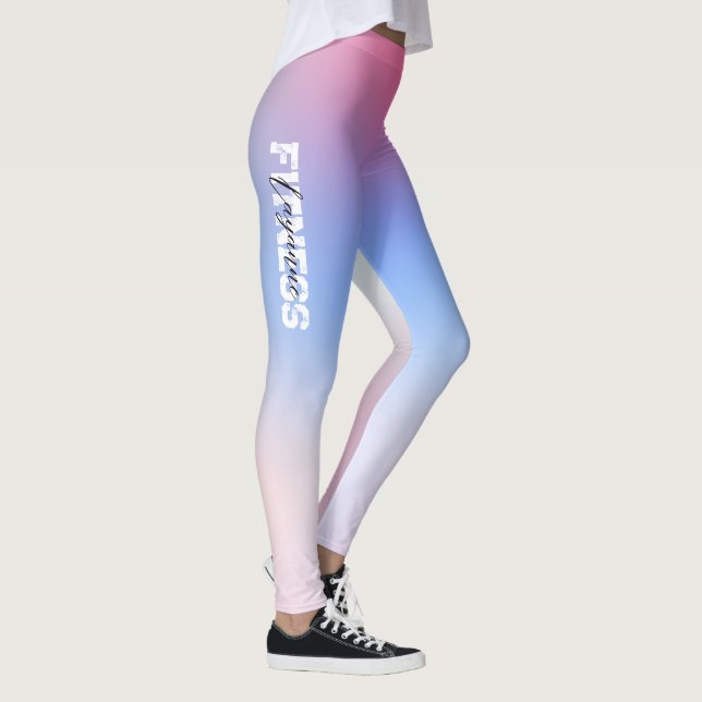 Soft Rosa Light Blue Gym Yoga Workout Leggings (Höger)