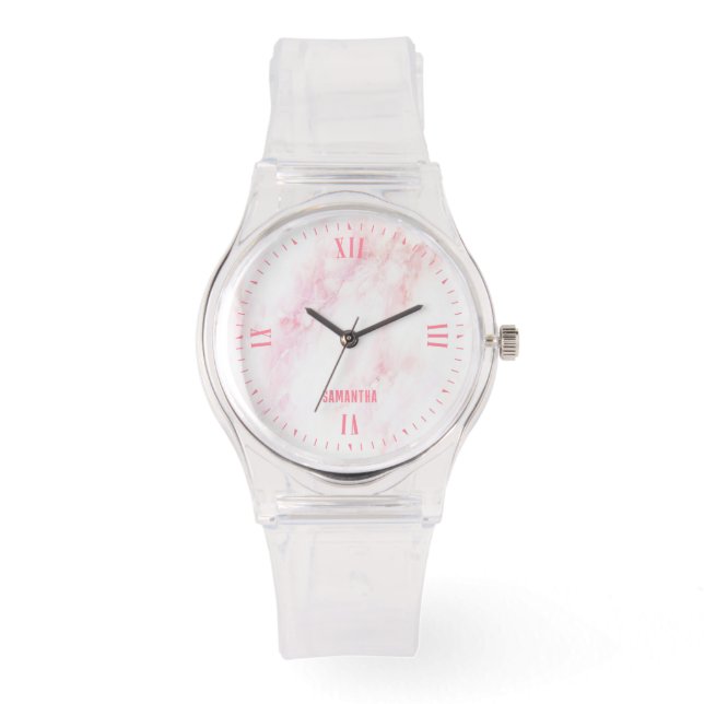 Soft Rosa Marble Struktur Armbandsur (Framsida)