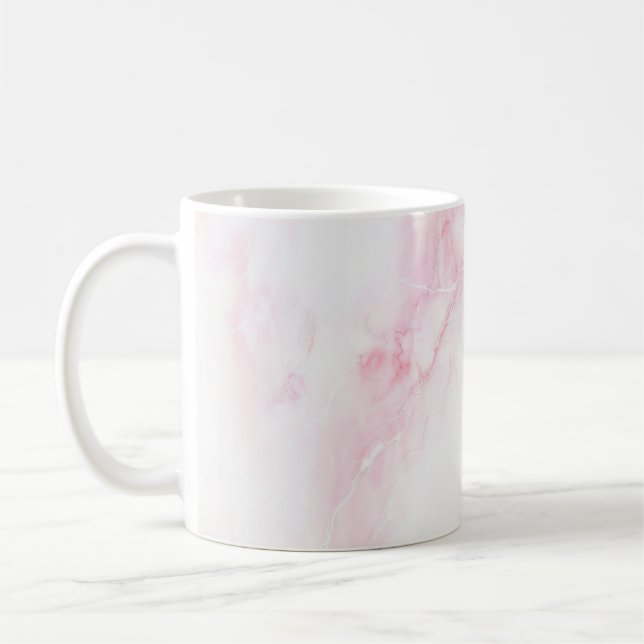 Soft Rosa Marble Struktur Kaffemugg (Vänster)