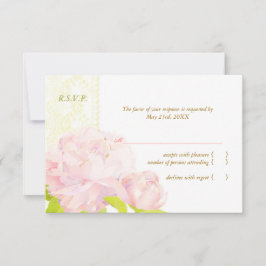 Soft Rosa Peony Blommigt Bröllop OSA Kort