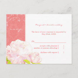Soft Rosa Peony Bröllop OSA Inbjudan Vykort