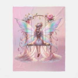 Soft Rosa Peony Swing Fairy Princess Girls Fleecefilt