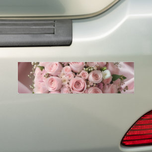Soft Rosa ros Bröllop Bouquet Bildekal