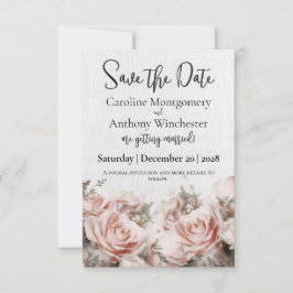 Soft Rosa ros Bröllop Spara Datumet