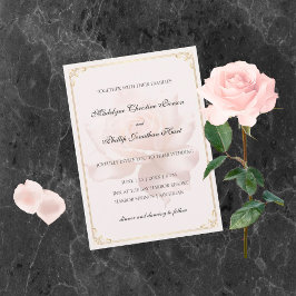 Soft Rosa ros bröllopsinbjudan Inbjudningar