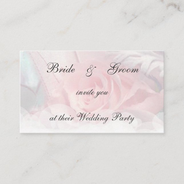 Soft Rosa ros bröllopsinbjudan Tilläggskort (Framsida)