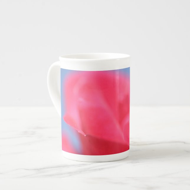 Soft Rosa ros och Himlar kaffe/Tea Mugg Benporslin Mugg (Framsida vänster)