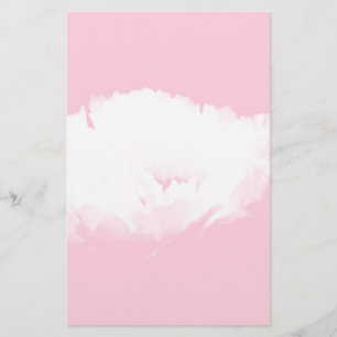 Soft Rosa White Peony Blommigt Stationery Brevpapper