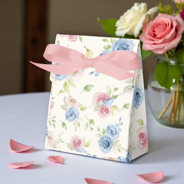 Soft Rose Bouquet Romantic Wedding Favor Box Presentaskar (Skapare uppladdad)