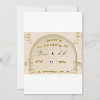 Soft Royal Gold Wedding Invitation | Elegant Minim Inbjudningar