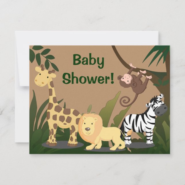 Soft Safari Baby Shower-inbjudan Inbjudningar (Framsida)
