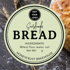 Soft Sage Bakery Sourdough Bread Label Sticker Runt Klistermärke