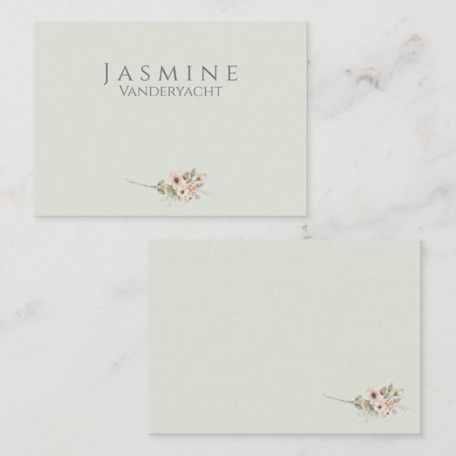 Soft Sage Botanical Wedding Place Cards Placeringskort (Fram/baksida)