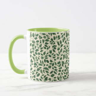 Soft Sage Green Botanical Leaf Foliage Pattern Mugg