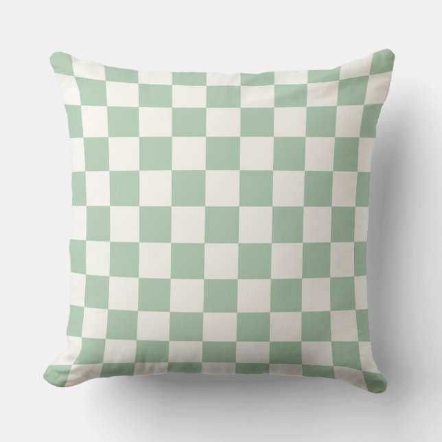 Soft Sage Green Buffalo Check Farmhouse Kudde (Framsida)