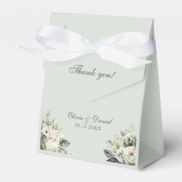 Soft Sage Green Floral Wedding Favor Box Presentaskar