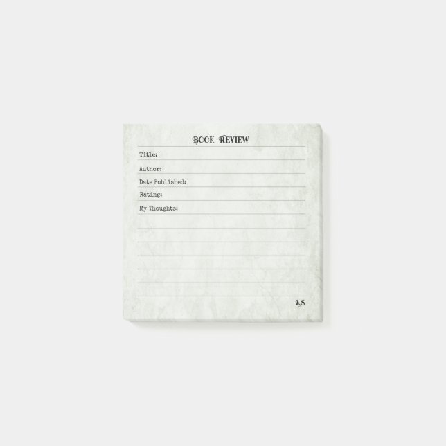 Soft Sage Green Simple Modern Monogram  Post-it Block (Framsida)