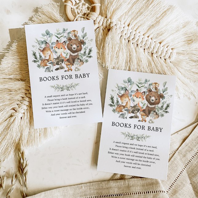 Soft Sage Grönt Woodland Animals Bokar för Baby Tilläggskort (Skapare uppladdad)