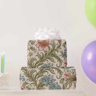 Soft Scrollwork Garden Floral Pattern Presentpapper