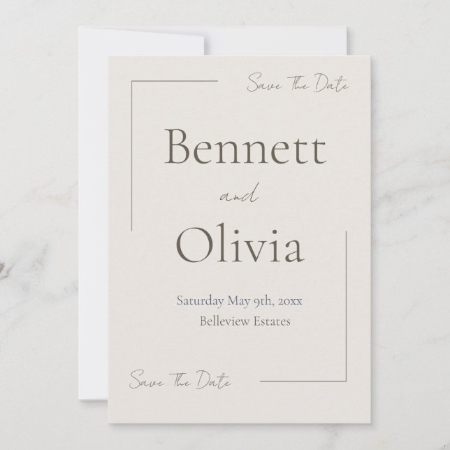 Soft Season Bröllop spara datum Datumet (Framsida)