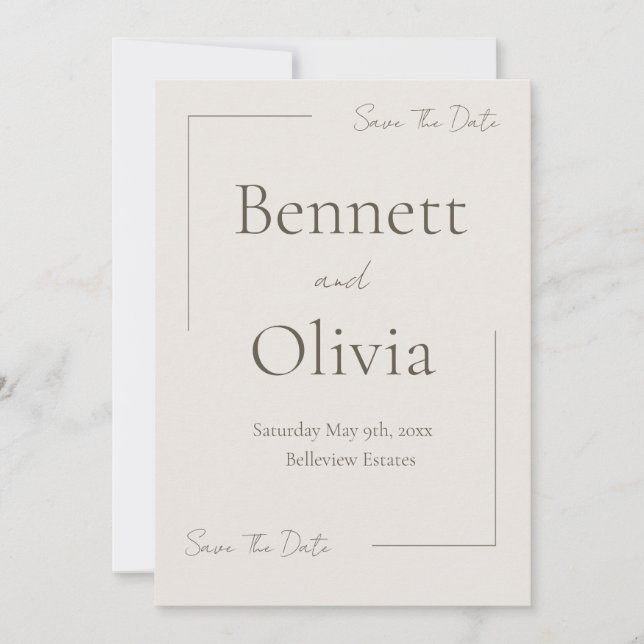 Soft Season Bröllop spara datum Datumet (Framsida)