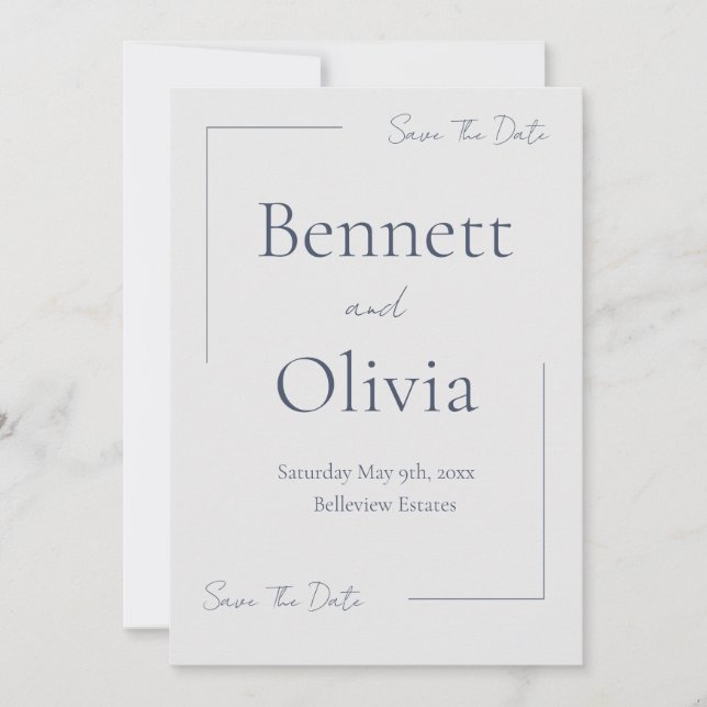 Soft Season Bröllop spara datum Datumet (Framsida)