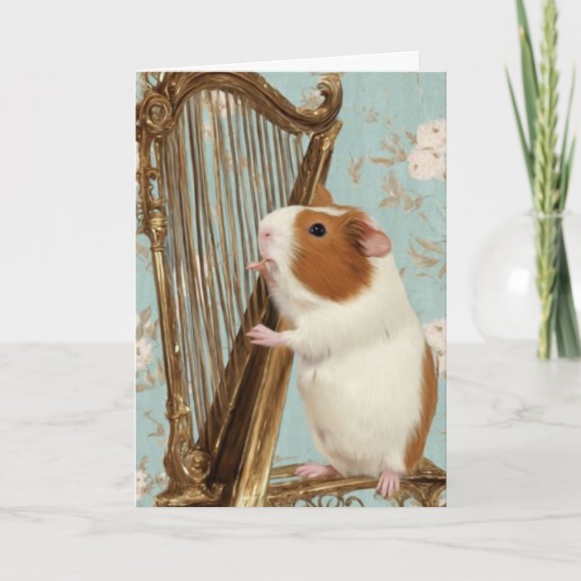 Soft Serenade – Guinea Pig Greeting Card Kort (Framsida)