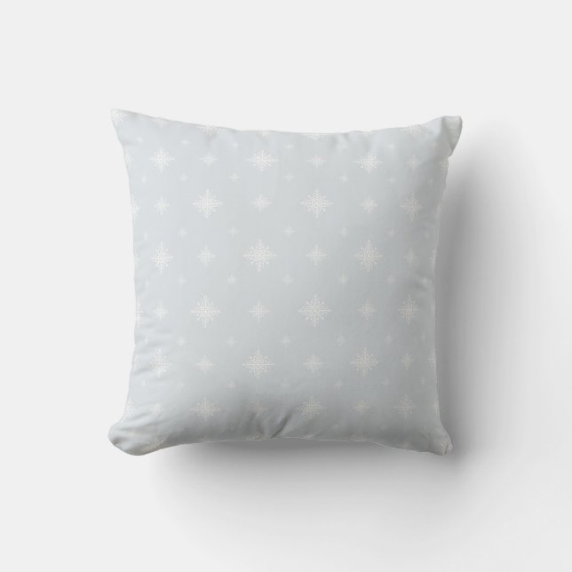 Soft Silver Snowflake Throw Pillow Cover Kudde (Framsida)