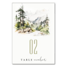 Soft Skogen Mountain Ligcape Sketch Bröllop Bordsnummer