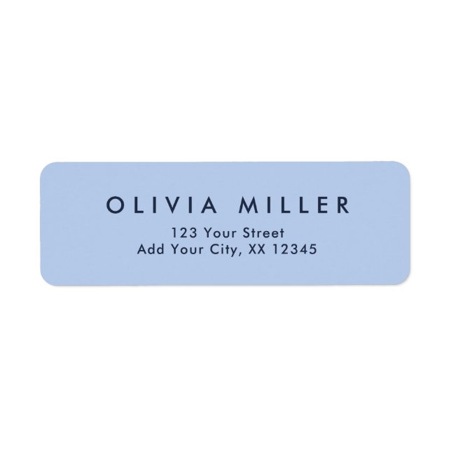 Soft Sky Blue - Classic Address Label Returadress Etikett (Framsidan)