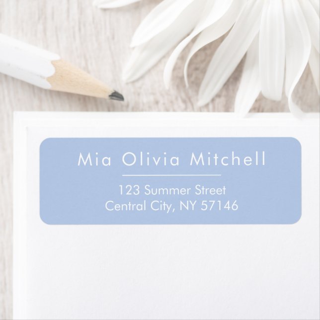 Soft Sky Blue Minimal Address Labels Returadress Etikett (Insitu)