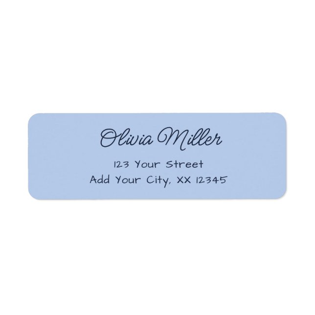 Soft Sky Blue - Modern Address Label Returadress Etikett (Framsidan)