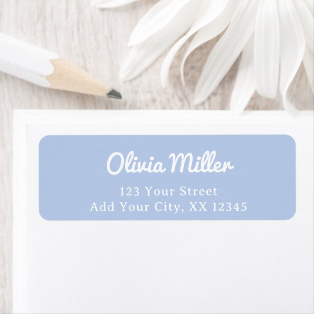 Soft Sky Blue - Trendy Address Label Returadress Etikett (Insitu)