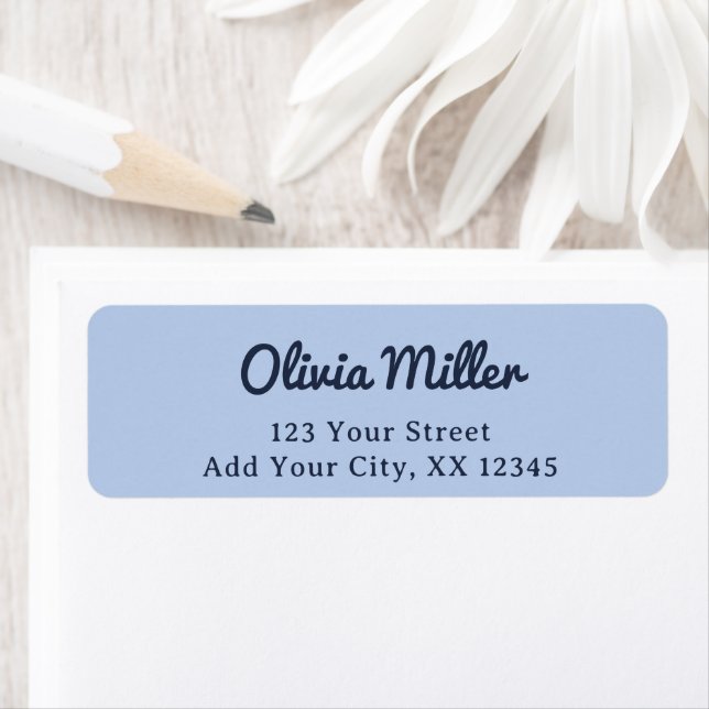 Soft Sky Blue - Trendy Address Label Returadress Etikett (Insitu)
