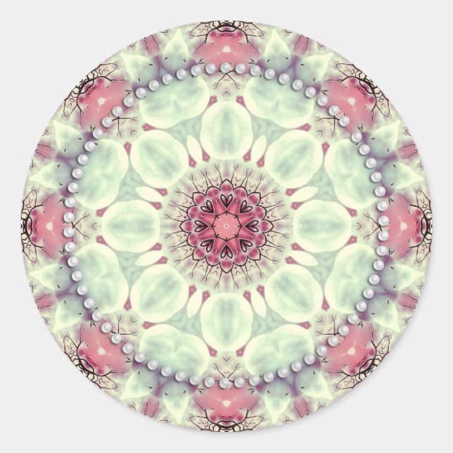 Soft Söt Kaleidoscope Mandala Runt Klistermärke (Framsida)