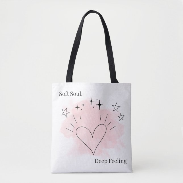 Soft Soul Deep Feeling Personalized Tote Bag Tygkasse (Framsida)