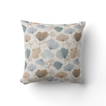 Soft Spring Botanical Throw Pillow