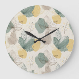 Soft Spring Botanical Wall Clock Stor Klocka