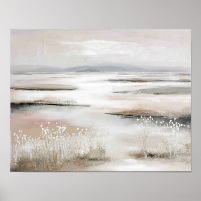 Soft Spring Marsh #2 – Minimalist Pastel Landscape Poster (Framsidan)