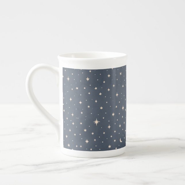 Soft Star Pattern Aesthetic Benporslin Mugg (Vänster)
