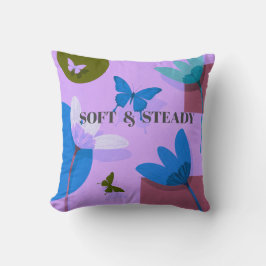 Soft & Steady Floral Butterfly Throw Pillow Kudde