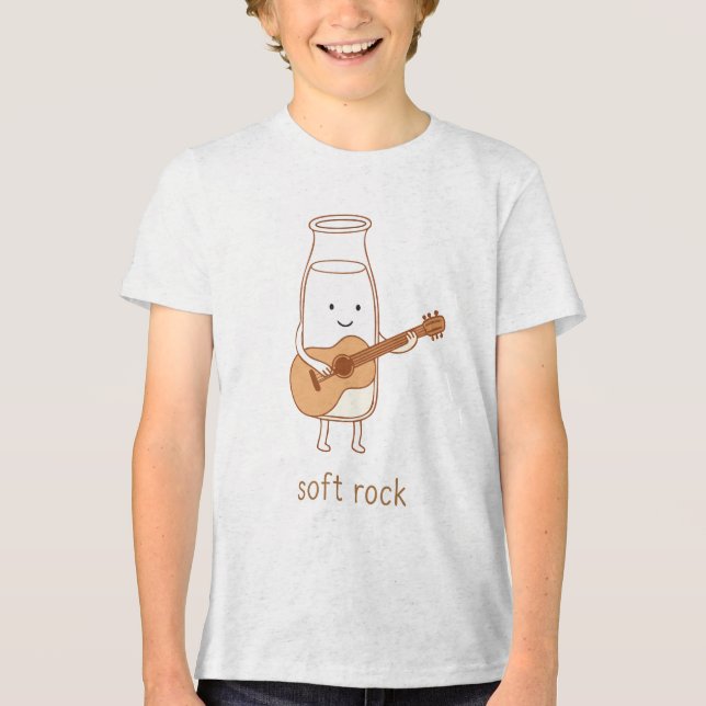 Soft Sten - Cute Mjölk Flaska Guitar Pun T Shirt (Framsida)