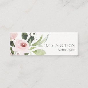 SOFT SUBTLE FÄRG TVÄTTAR ROSA BLOMMIGT BUNCH MINI VISITKORT