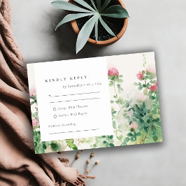 Soft Subtle Rosa Watercolor Blommigt Garden Weddin OSA Kort